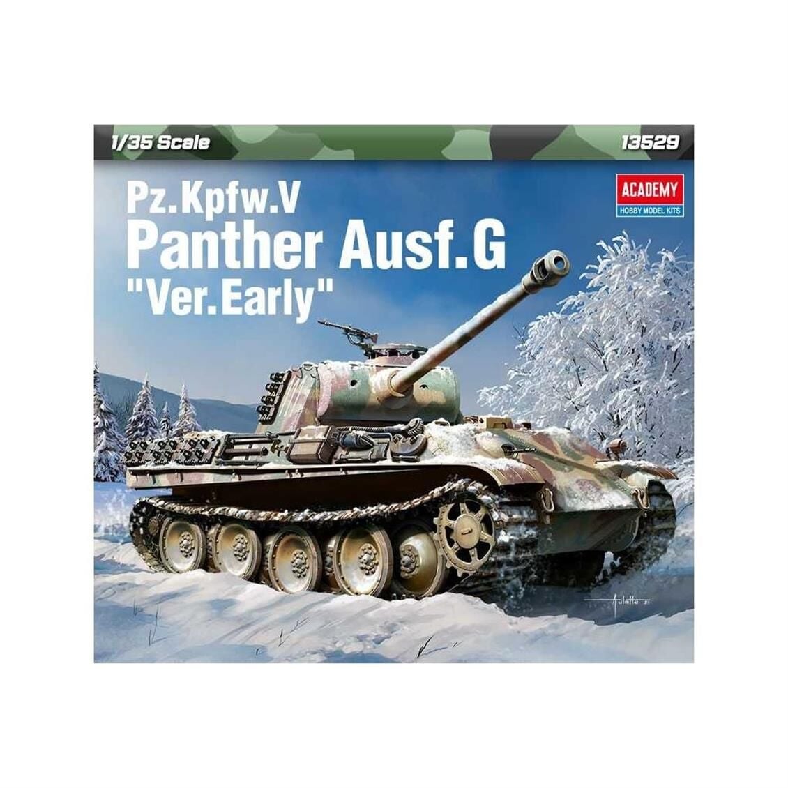 Academy 13529 1/35 Pz.Kpfw.V Panther Ausf.G (Ver.Early) Tankı, Plastik Model Kiti