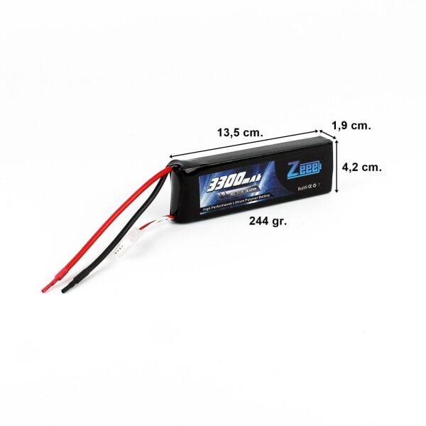 Zeee Power 3S, 11.1 Volt, 3300 mAh, 30C, Fişsiz, Soft Case Li-Po Pil