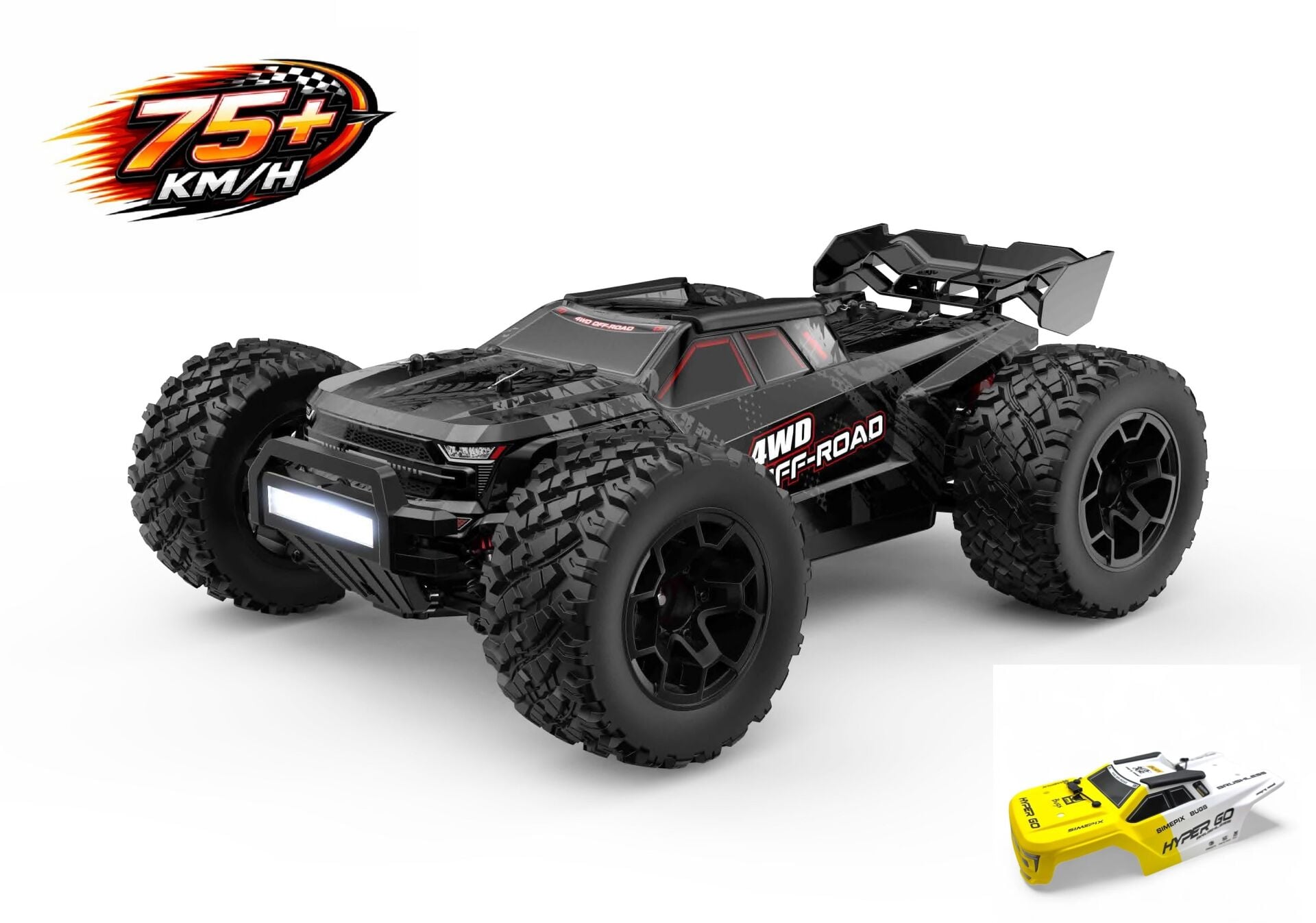 MJX 1/14 Hyper GO 14207 4x4 Fırçasız (Brushless) Motor ve Escli, Su Geçirmez (Waterproof) 2.4 Ghz. Uzaktan Kumandalı Arazi Aracı 3S Li-Po Versiyon + Yedek Kaporta