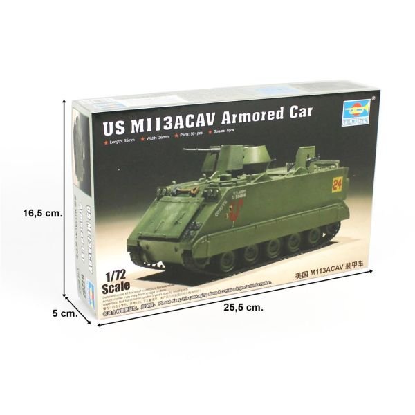 Trumpeter 07237 1/72 Ölçek, M113ACAV Zırhlı Personel Taşıyıocı, Plastik Model Kiti