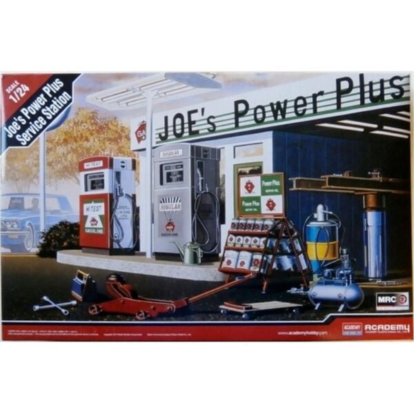 Academy 15122 1/24 Joe's Power Plus Benzin İstasyonu LE:, Plastik Model Kiti