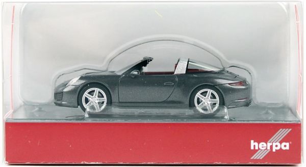 Herpa 038867-002 1/87 Ölçek, Porsche 911 Targa 4, Gri, Sergilemeye Hazır Model Araç