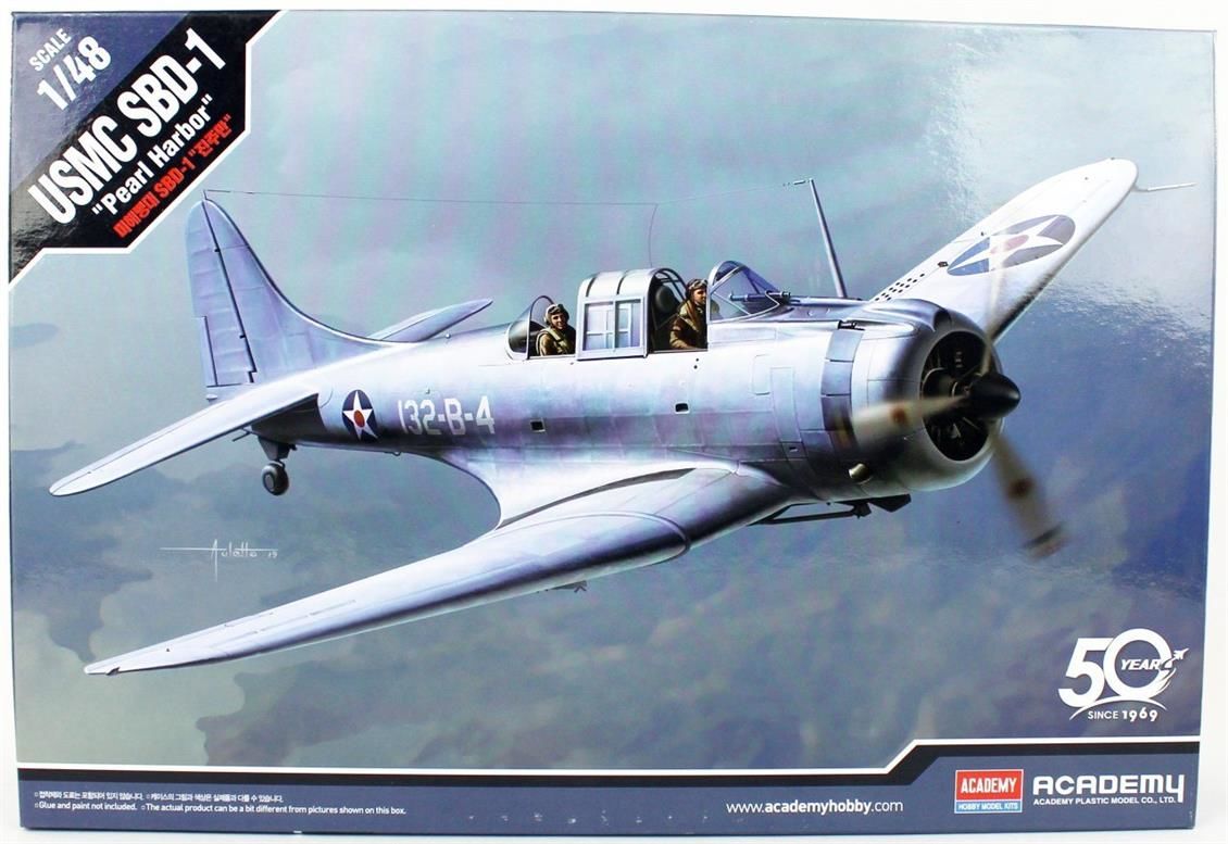 Academy 12331 1/48 Ölçek, USMC SBD-1 (Pearl Harbor) Savaş Uçağı, Plastik Model kiti