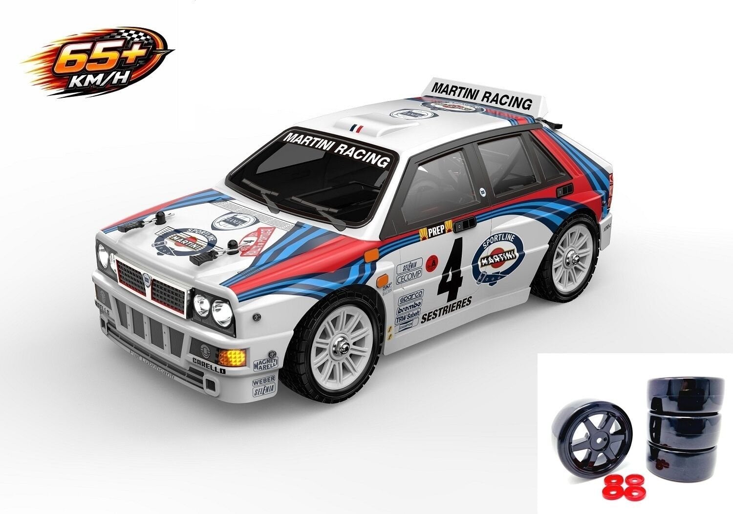 MJX 1/14 Lancia Delta 14302 Hyper Go 4x4 Fırçasız (Brushless) Motor ve Escli, 2.4Ghz Uzaktan Kumandalı Ralli Aracı 2S Li-po Versiyon +4 Adet Drift Lastiği