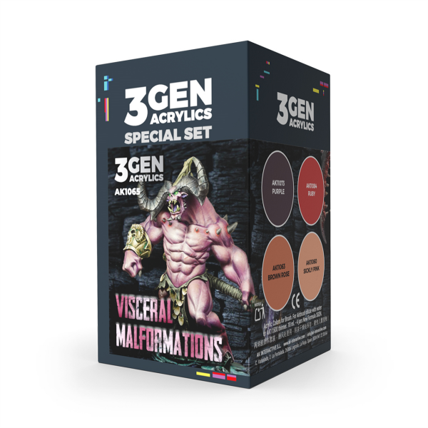 AK 1065 4x17 ml. İç Organ Malformasyonları, 3Gen Akrilik Wargame Boya Seti