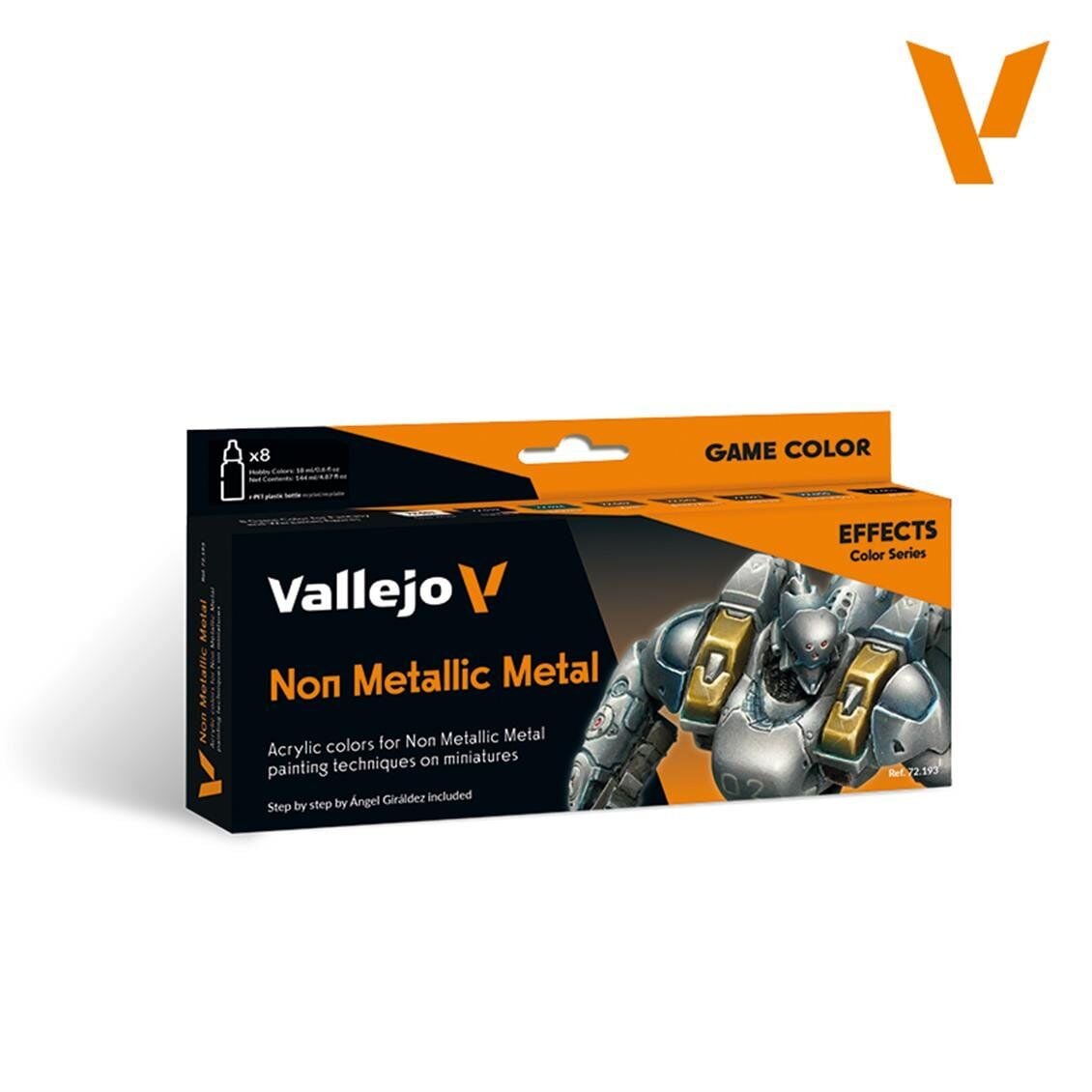 Vallejo 72193 8X18 ml. Non Metallic Metal, Game Color Serisi Model Boyası Seti