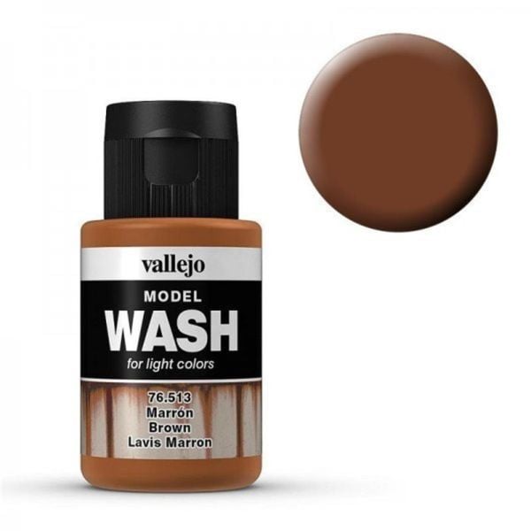 Vallejo 76513 35 ml. Brown, Wash Serisi Model Boyası
