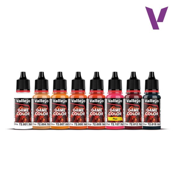 Vallejo 72196 8X18 ml. Fire Dragons, Game Color Serisi Model Boyası Seti