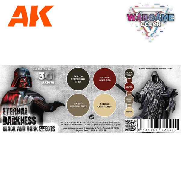 AK 1070 4x17 ml. Ebedi Karanlık, 3Gen Akrilik Wargame Boya Seti
