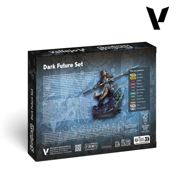 Vallejo 72202 12x18 ml. ve 1x Figür, Dark Future, Game Color Serisi Model Boyası Seti