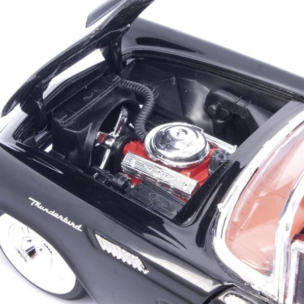 Road Signature 92358 1/18 Ölçek, 1958 Ford Thunderbird, Black, Sergilemeye Hazır Metal Araba Modeli