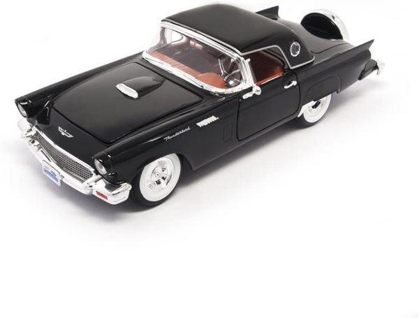 Road Signature 92358 1/18 Ölçek, 1958 Ford Thunderbird, Black, Sergilemeye Hazır Metal Araba Modeli