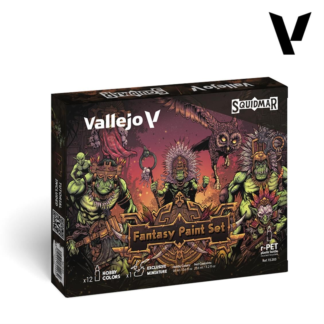 Vallejo 72203 12x18 ml. ve 1x Figür, Fantasy, Game Color Serisi Model Boyası Seti