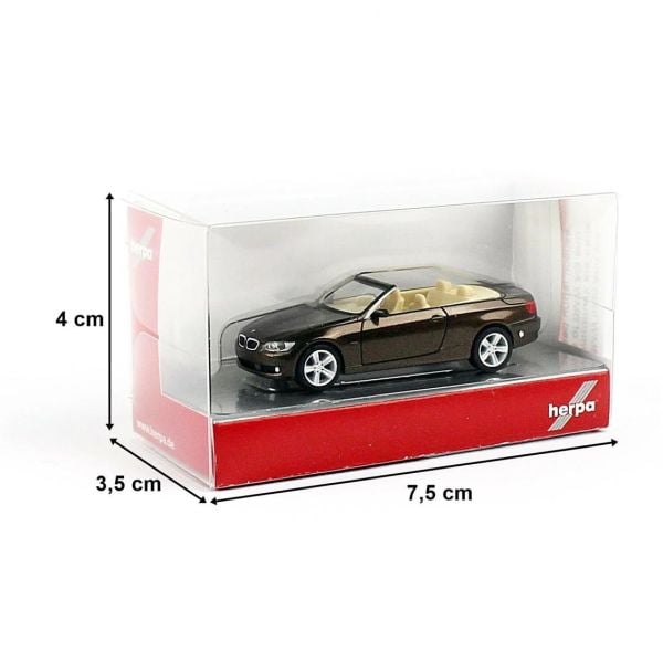 Herpa 033763-002 1/87 Ölçek, BMW 3er Cabrio, Kahve, Sergilemeye Hazır Model Araç