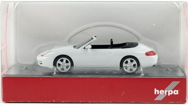 Herpa 032674-002 1/87 Ölçek, Porsche 996 C4 Cabrio, Beyaz, Sergilemeye Hazır Model Araç