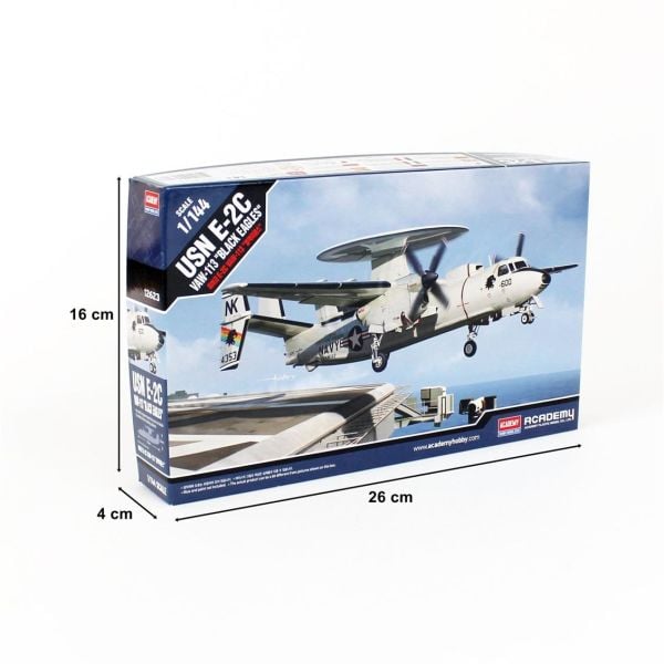 Academy 12623 1/144 Ölçek, USN E-2C VAW-113 (Black Eagles) Hava Radar Uçağı, Plastik Model kiti
