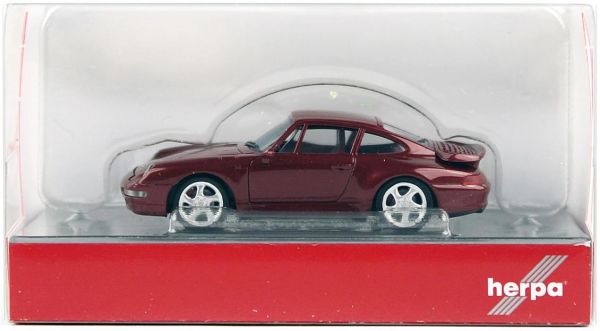 Herpa 031899-002 1/87 Ölçek, Porsche 911 Turbo, Arenaro Kırmızısı, Sergilemeye Hazır Model Araç
