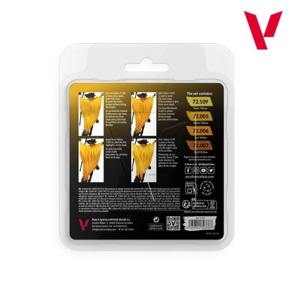 Vallejo 72378 4x18 ml. Yellow Color, Game Color Serisi Model Boyası Seti