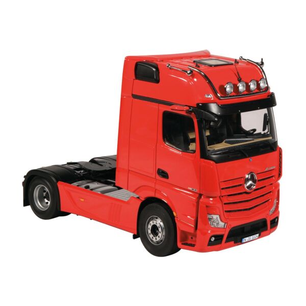 NZG 1025/10 1/18 Ölçek, LOHR 6 lı Araç Taşıma Dorsesi (Kırmızı) ve Mercedes-Benz Actros Çekici (Kırmızı), Sergilemeye Hazır Metal Model