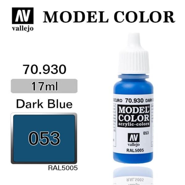 Vallejo 70930 18 ml. (061) Dark Blue-Matt, Model Color Serisi Model Boyası