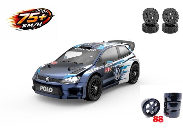 MJX 1/14 Wolkswagen Polo R WRC 14304 Hyper Go 4x4 Fırçasız (Brushless) Motor ve Escli, 2.4Ghz Uzaktan Kumandalı Ralli Aracı 3S Li-po Versiyon +Full Paket