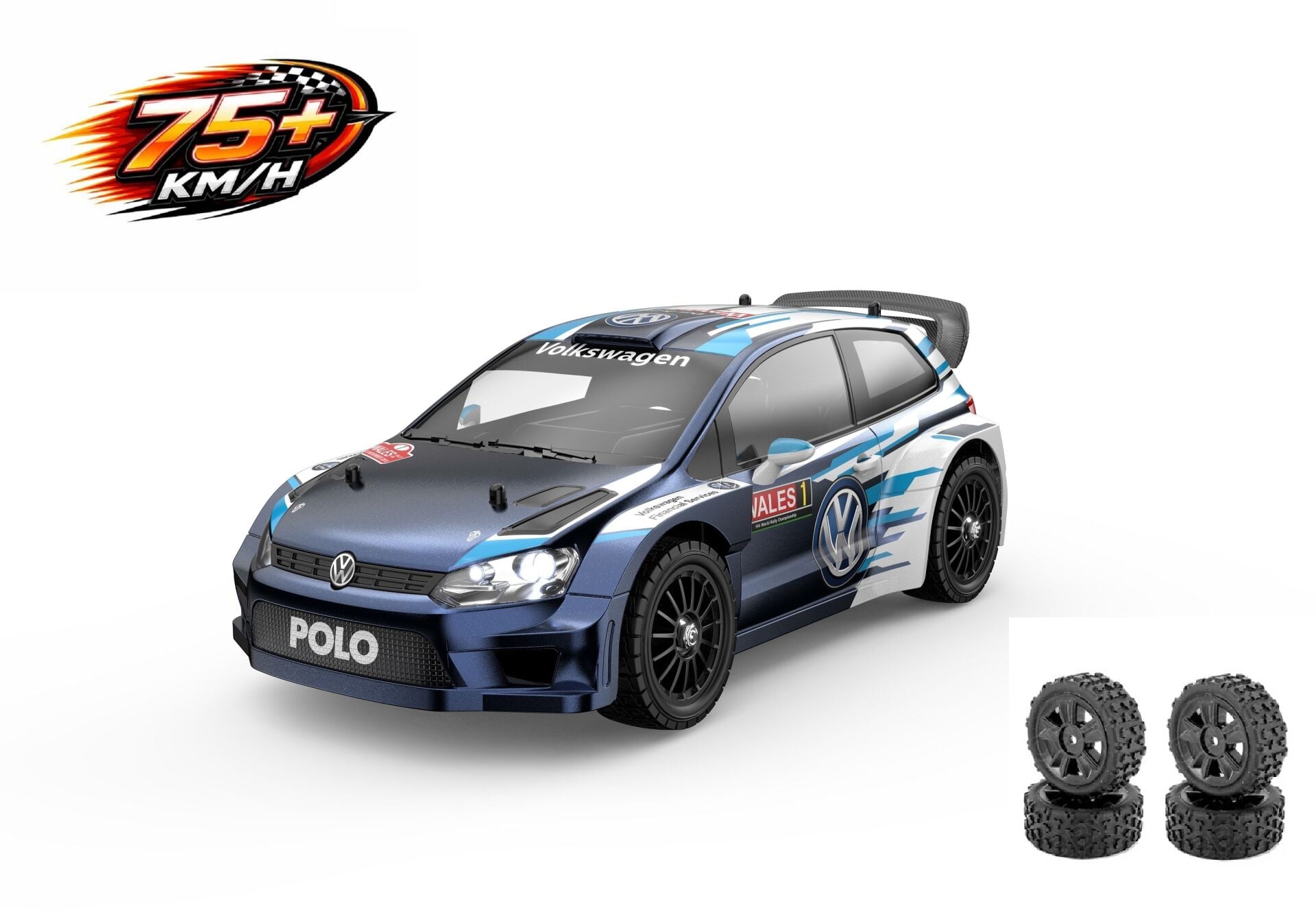 MJX 1/14 Wolkswagen Polo R WRC 14304 Hyper Go 4x4 Fırçasız (Brushless) Motor ve Escli, 2.4Ghz Uzaktan Kumandalı Ralli Aracı 3S Li-po Versiyon +4 Adet Ralli Lastiği