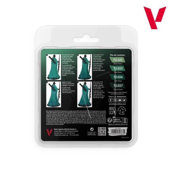 Vallejo 72383 4x18 ml. Cold Green Color, Game Color Serisi Model Boyası Seti