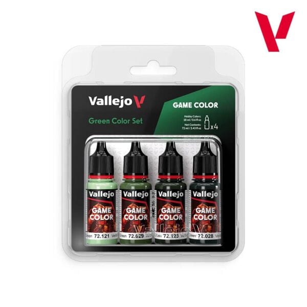 Vallejo 72384 4x18 ml. Green Color, Game Color Serisi Model Boyası Seti