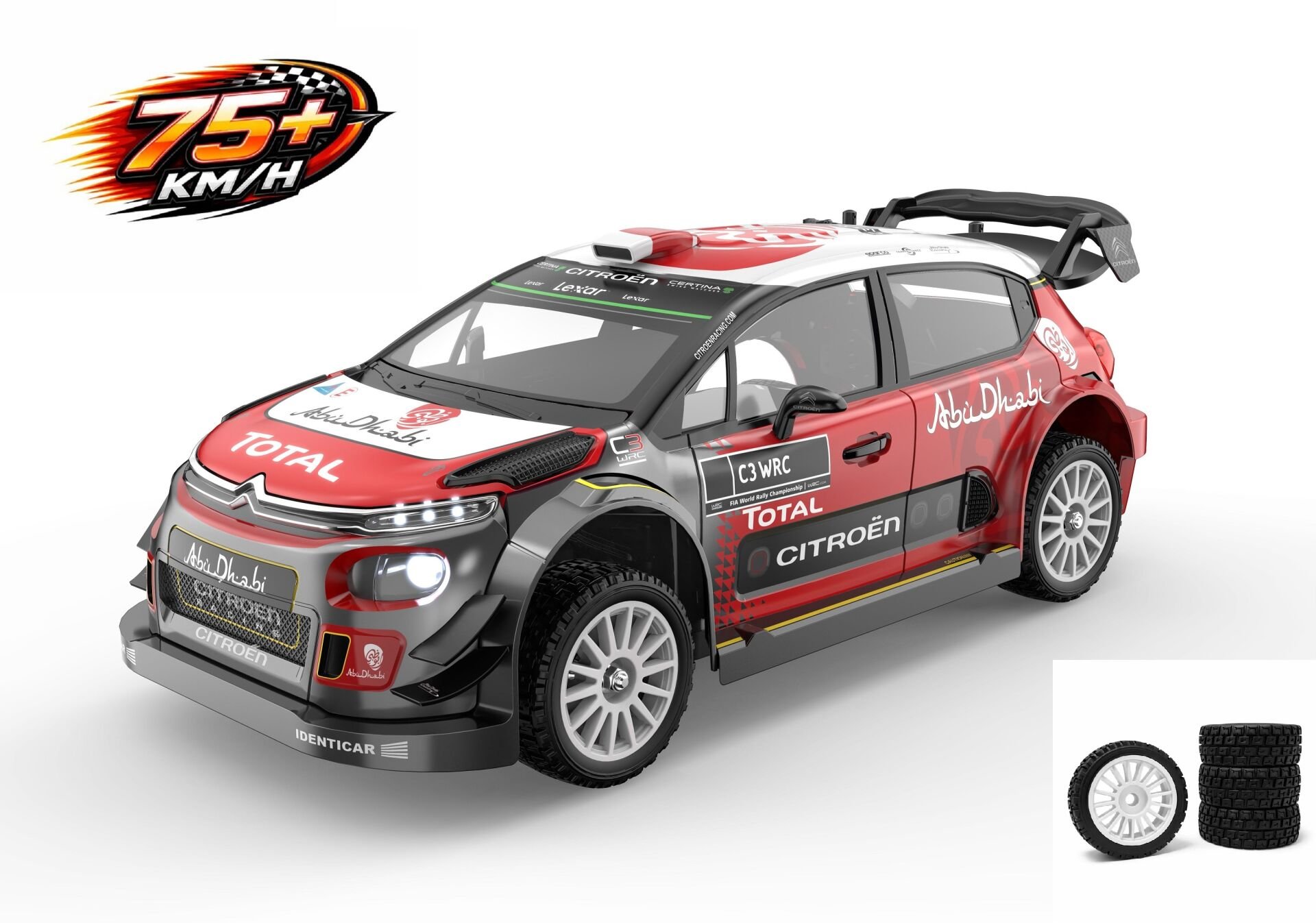 MJX 1/10 Citroen C3 WRC 10303 Hyper GO 4x4 Fırçasız (Brushless) Motor ve Escli, 2.4 Ghz. Uzaktan Kumandalı Ralli Aracı 2S Li-po Versiyon +4 Adet Ralli Lastiği