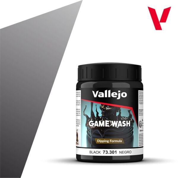Vallejo 73301 200 ml. Black, Dipping Wash Formula (quick shadow), Model Boyası