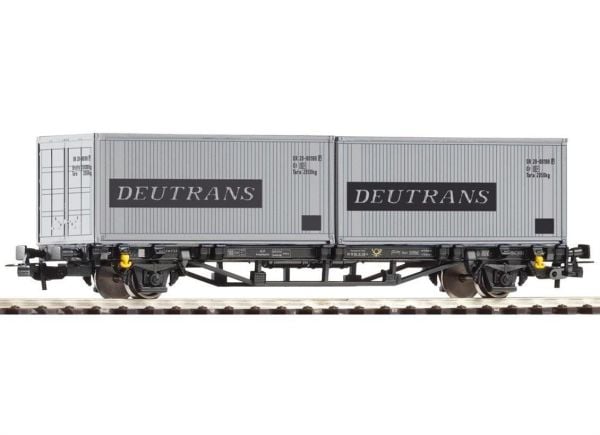 Piko 57747 1/87 Ölçek, DR IV, 2X20' Deutrans Konteynerli, Model Tren Konteyner Vagonu