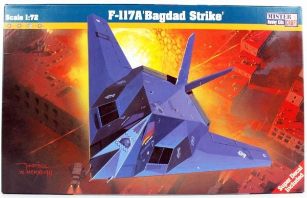 Mistercraft E007 1/72 Ölçek, F-117A (Bagdad Strike) Savaş Uçağı, Plastik Model kiti
