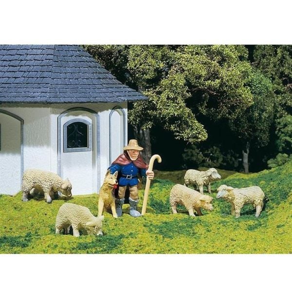 Pola 331874 1/22,5 Ölçek, Çoban,Köpek Ve Koyunlar-7 Adet
