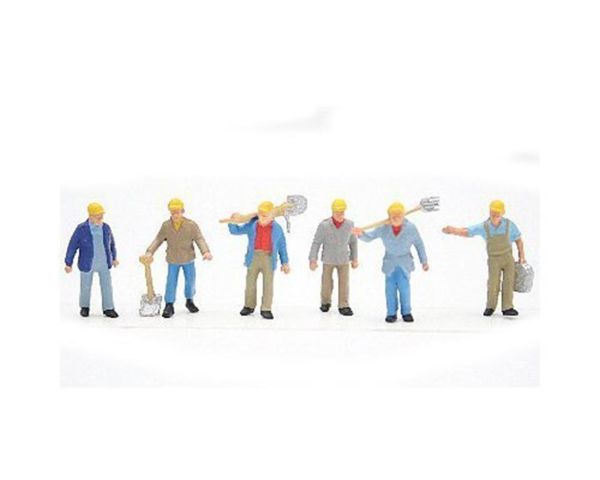 Preiser 10033 1/87 Ölçek, DB Demiryolu İşçileri, Boyanmış Plastik Figürleri, 6 Adet