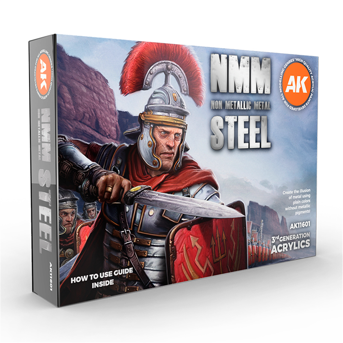 AK 11601 6x17ml. Çelik, NMM (Non Metalic Metal) Tekniği Akrilik 3GEN Model Boyası Seti