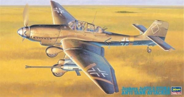 Hasegawa JT54 9054 1/48 Ölçek, Junkers Ju87G-2 Stuka Anti Tank, Savaş Uçağı, Plastik Model kiti