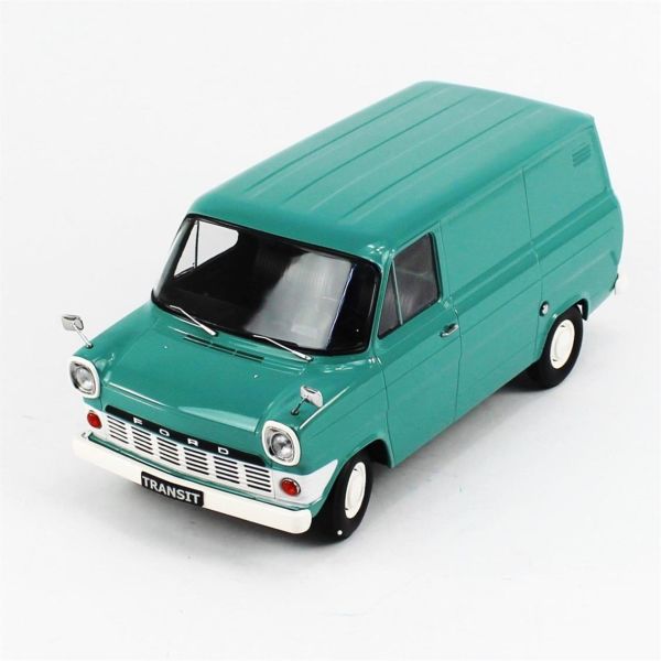 KKscale 180492 1/18 Ölçek, 1965 Ford Transit Van, MKI, Açık Mavi, Sergilemeye Hazır Metal Van Kamyonet Modeli