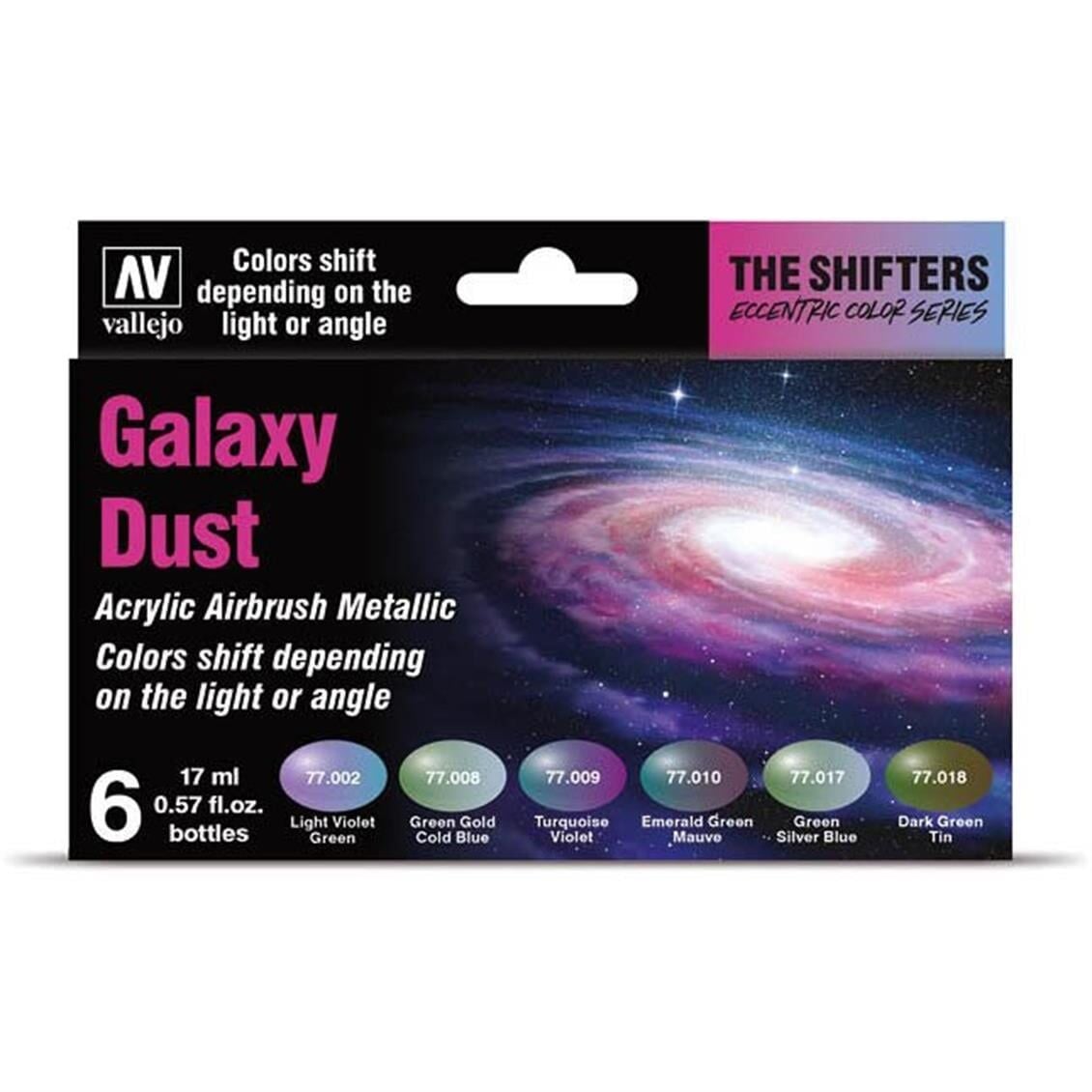 Vallejo 77092 6x18 ml. Galaxy Dust, Shifter Serisi Model Boyası Seti