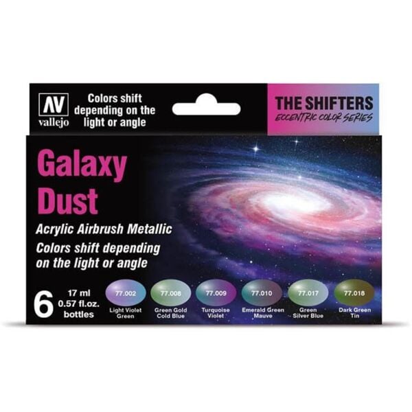 Vallejo 77092 6x18 ml. Galaxy Dust, Shifter Serisi Model Boyası Seti