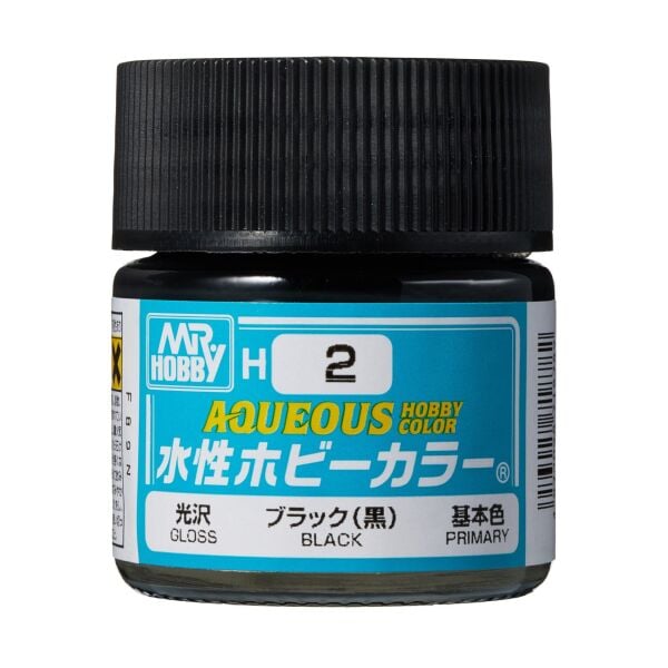 Mr.Hobby H-002 10 ml. Black, Aqueous Serisi Model Boyası