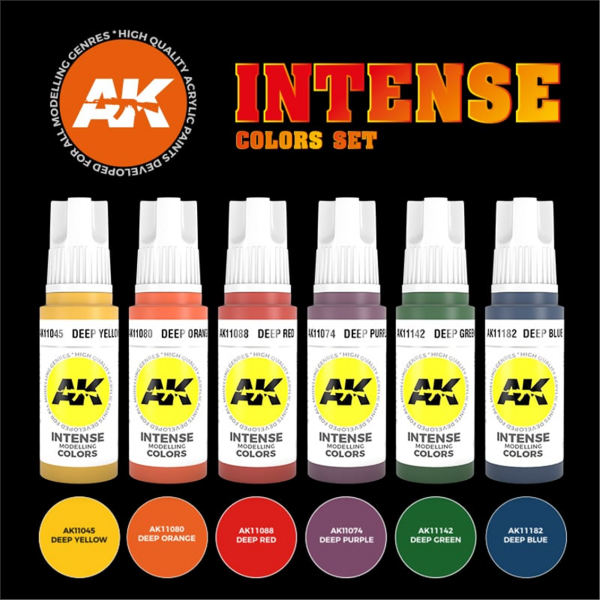 AK 11612 6x17 ml. Yoğun Renkler, Akrilik 3GEN Model Boyası Seti