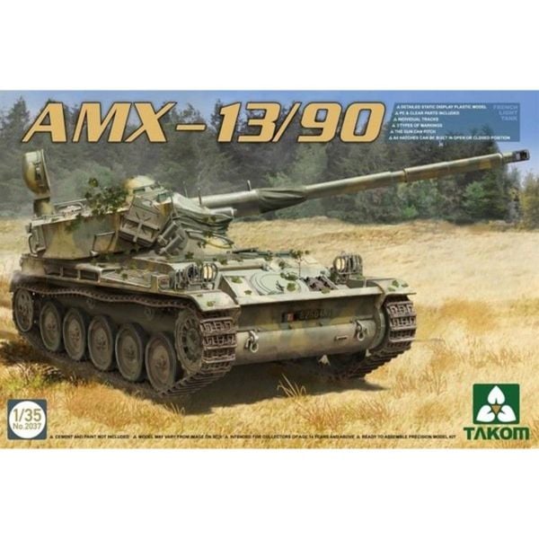 Takom 2037 1/35 Ölçek, Fransız Hafif Tankı, AMX-13/90, Plastik Model kiti