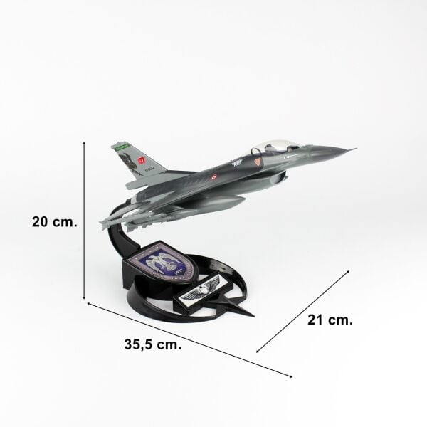 AkbaModel 1/48 F-16 Yarasa Filo Muharip Savaş Uçağı, Sergilemeye Hazır Standlı Model