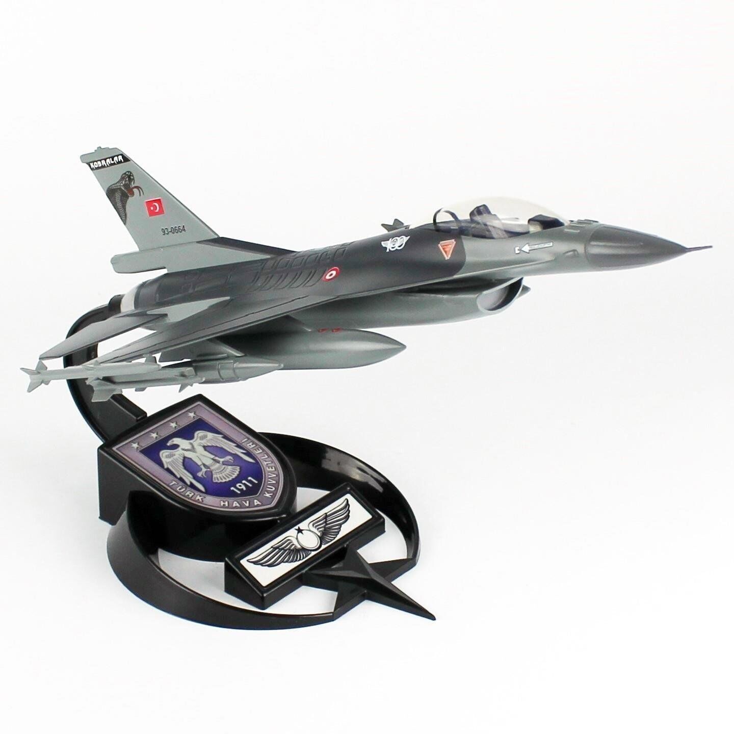 AkbaModel 1/48 F-16 Kobra Filo Muharip Savaş Uçağı, Sergilemeye Hazır Standlı Model