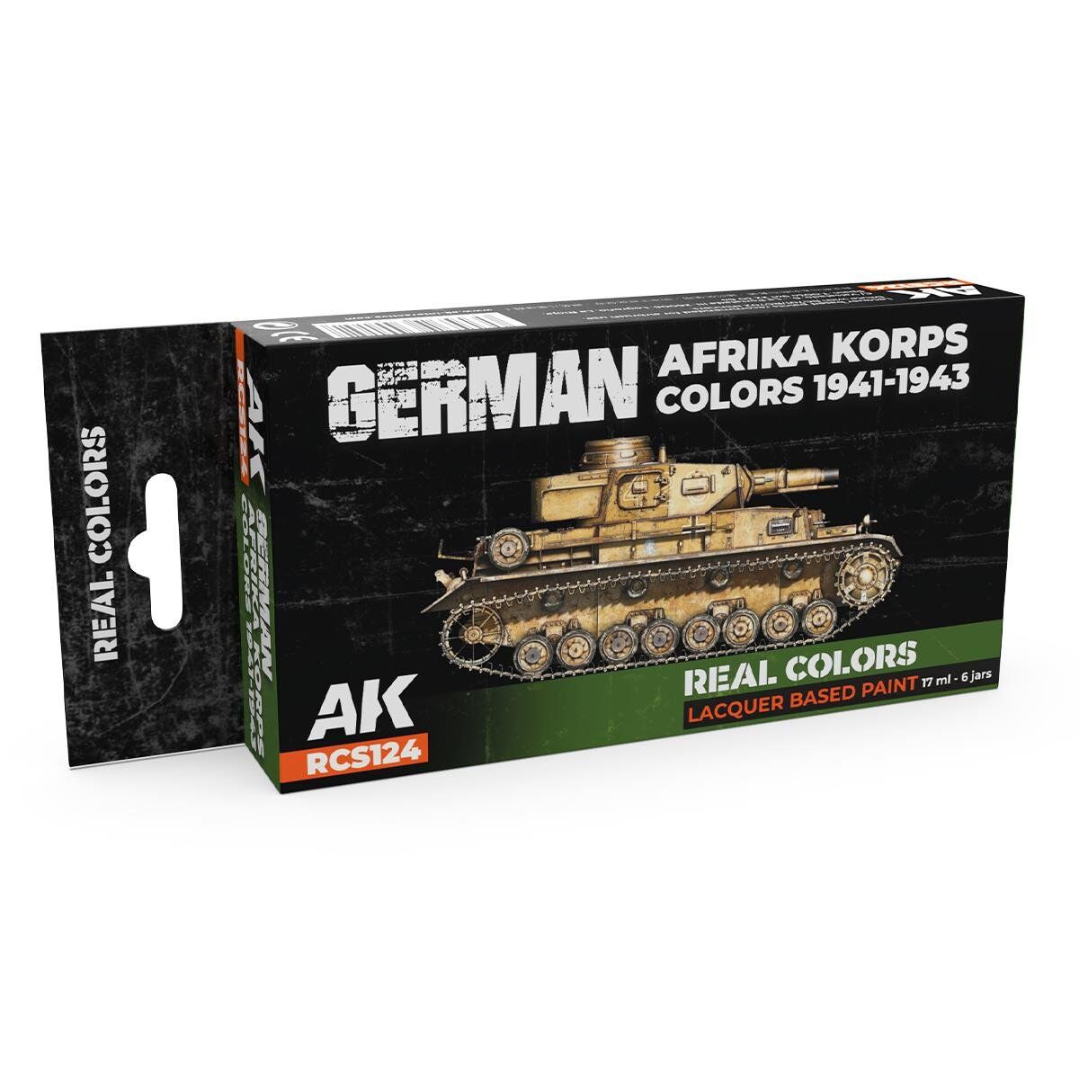 AK RCS124 6x17 ml. Real Colors Alman Afrika Kolordusu Renkleri (1941-1943), Lacquer Model Boyası Seti