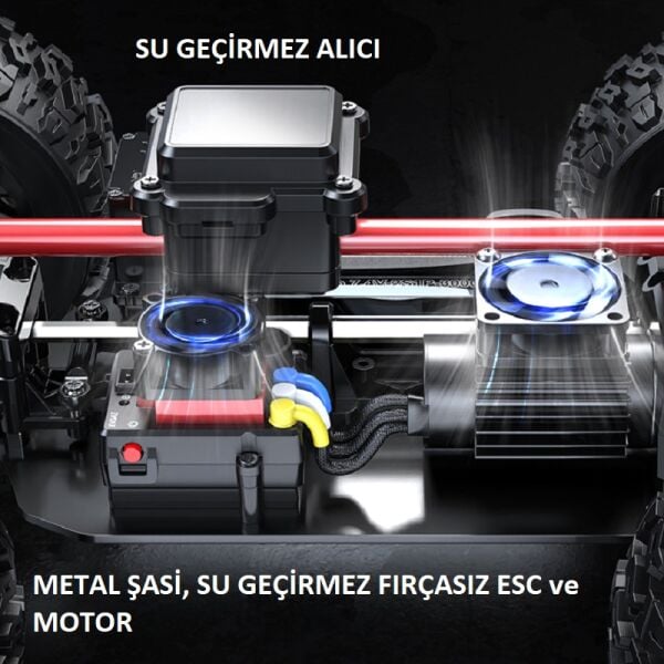 MJX 1/14 Hyper GO 14210 4x4 Fırçasız (Brushless) Motor ve Escli, Su Geçirmez (Waterproof) 2.4 Ghz. Uzaktan Kumandalı Arazi Aracı Normal Paket