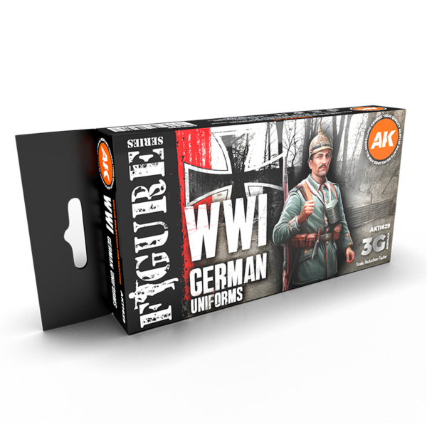 AK 11629 6 x17 ml. WW I Alman Uniformalar, Akrilik 3GEN Model Boyası Seti