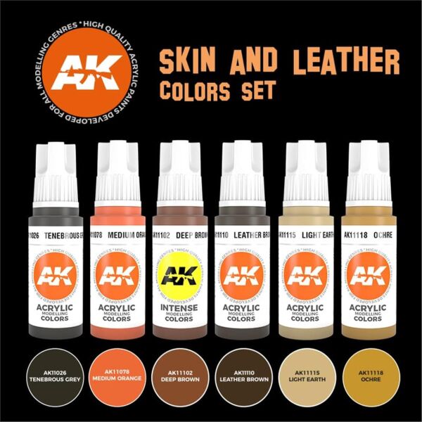 AK 11603 6x17 ml. İnsan Teni, Figürler için Akrilik Model Boyası Seti