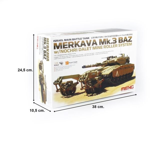 Meng TS-005 1/35 Ölçek, İsrail Merkava Mk.3 BAZ, Nochri Dalet Mayın Temizleme Aparatlı, Ana Muharebe Tankı, Plastik Model kiti