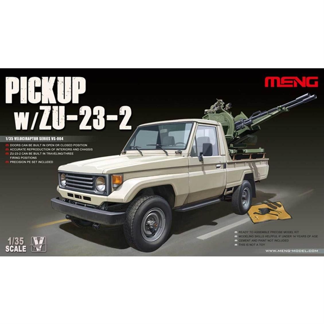 Meng VS-004 1/35 Ölçek, ZU-23-2 Silahlı Toyota Kamyonet, Plastik Model kiti